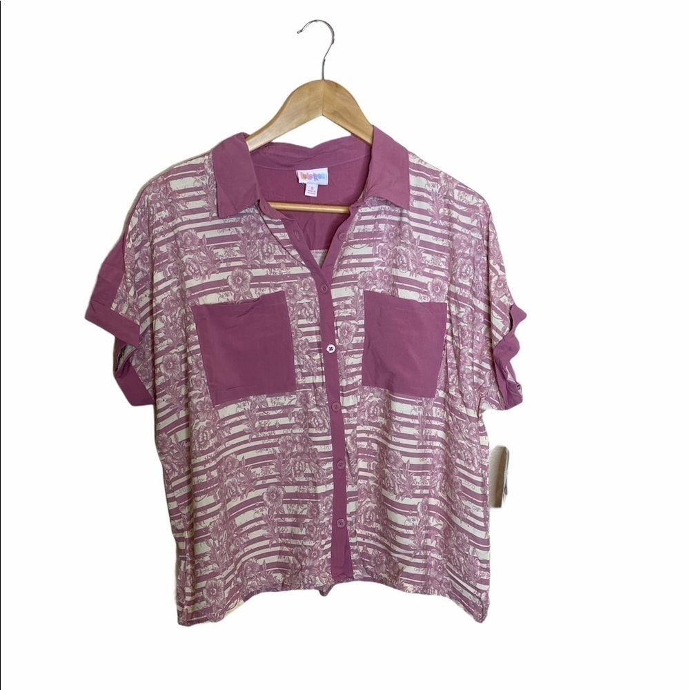 LuLaRoe Amy Top Dusty Rose Floral